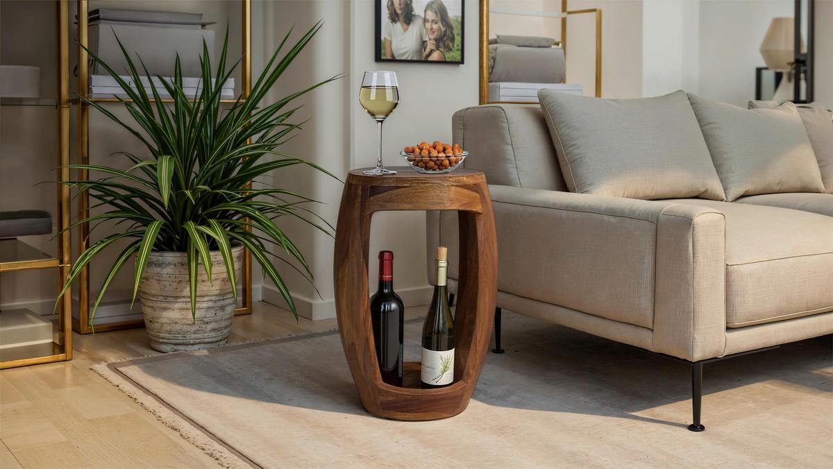 BEISTELLTISCH Braun L: 30cm - Braun, Design, Holz (30/30/45cm) - MID.YOU