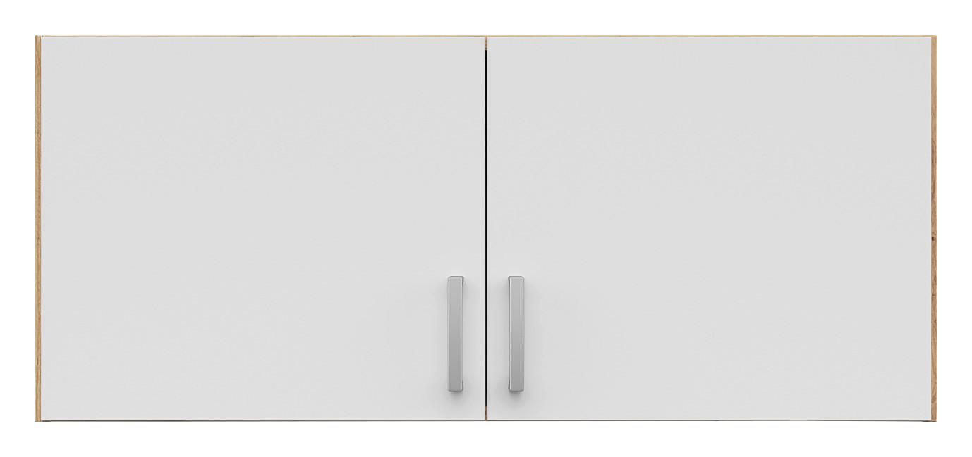 Nadstavec BRANDO 91cm dekor dub Artisan/biela matná - dub artisan/strieborná, Konventionell, kompozitné drevo/plast (91/39/54cm)