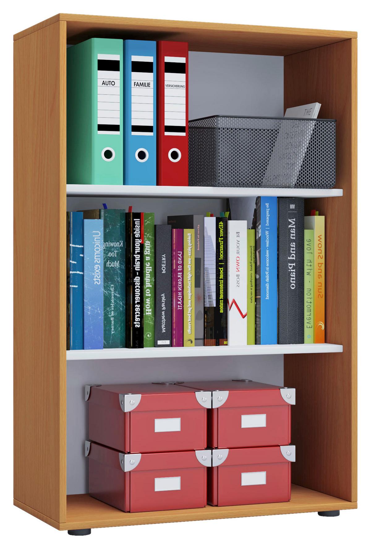 Aktenregal Lona XL Buche Dekor B: 70 cm - Buchefarben/Schwarz, Basics, Holzwerkstoff (70/105/37cm) - MID.YOU