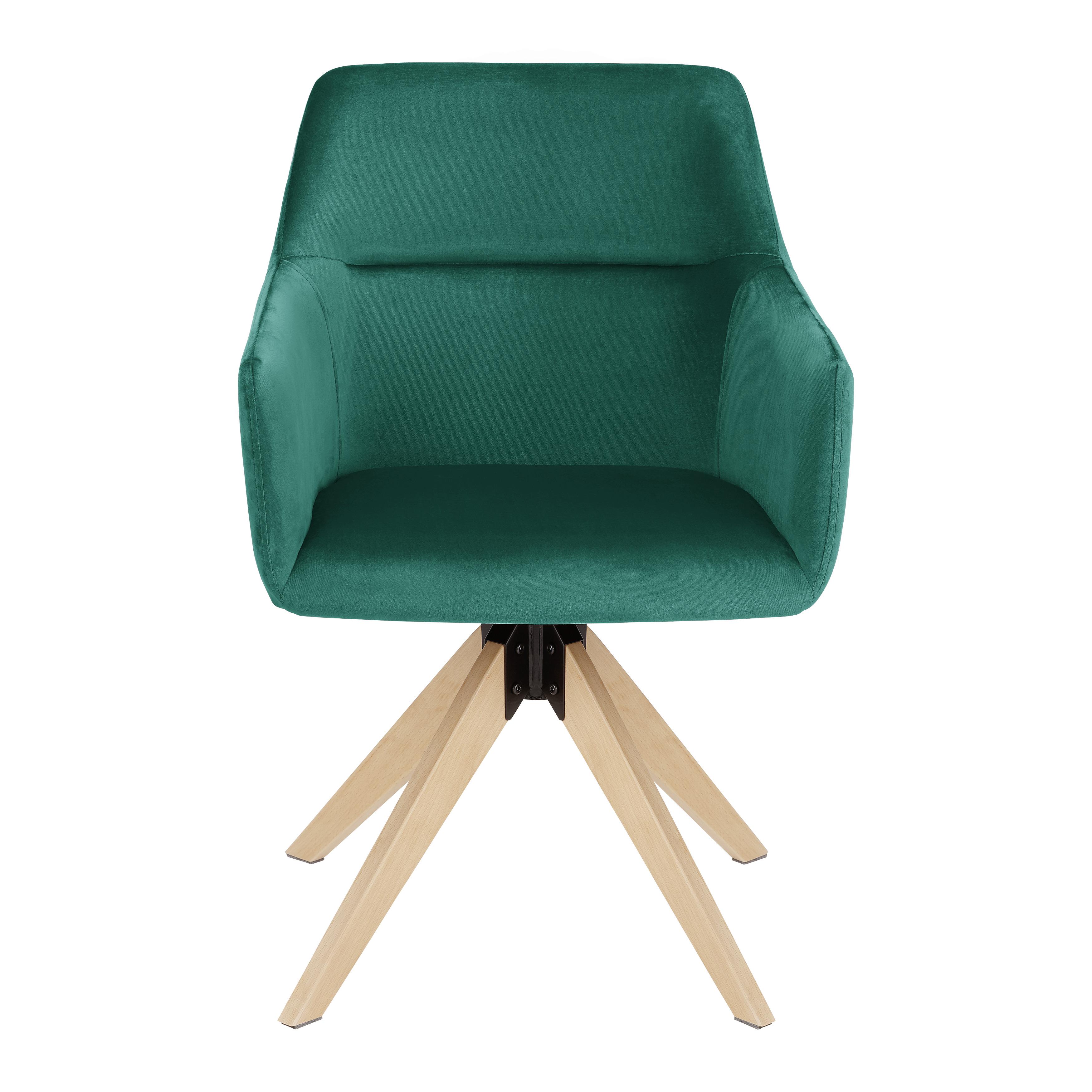 Jídelní Židle Sara Zelená - zelená/barvy buku, Moderní, dřevo/textil (57/84,5/57,5cm) - Modern Living