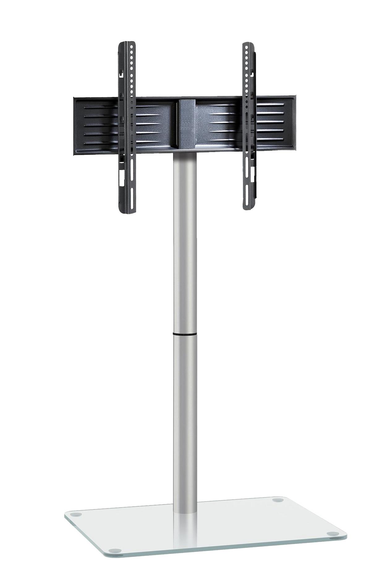 Tv-rack Schwenkbar Alani Max. 40 Kg - Klar/Alufarben, Basics, Glas/Metall (60/100/45cm) - MID.YOU