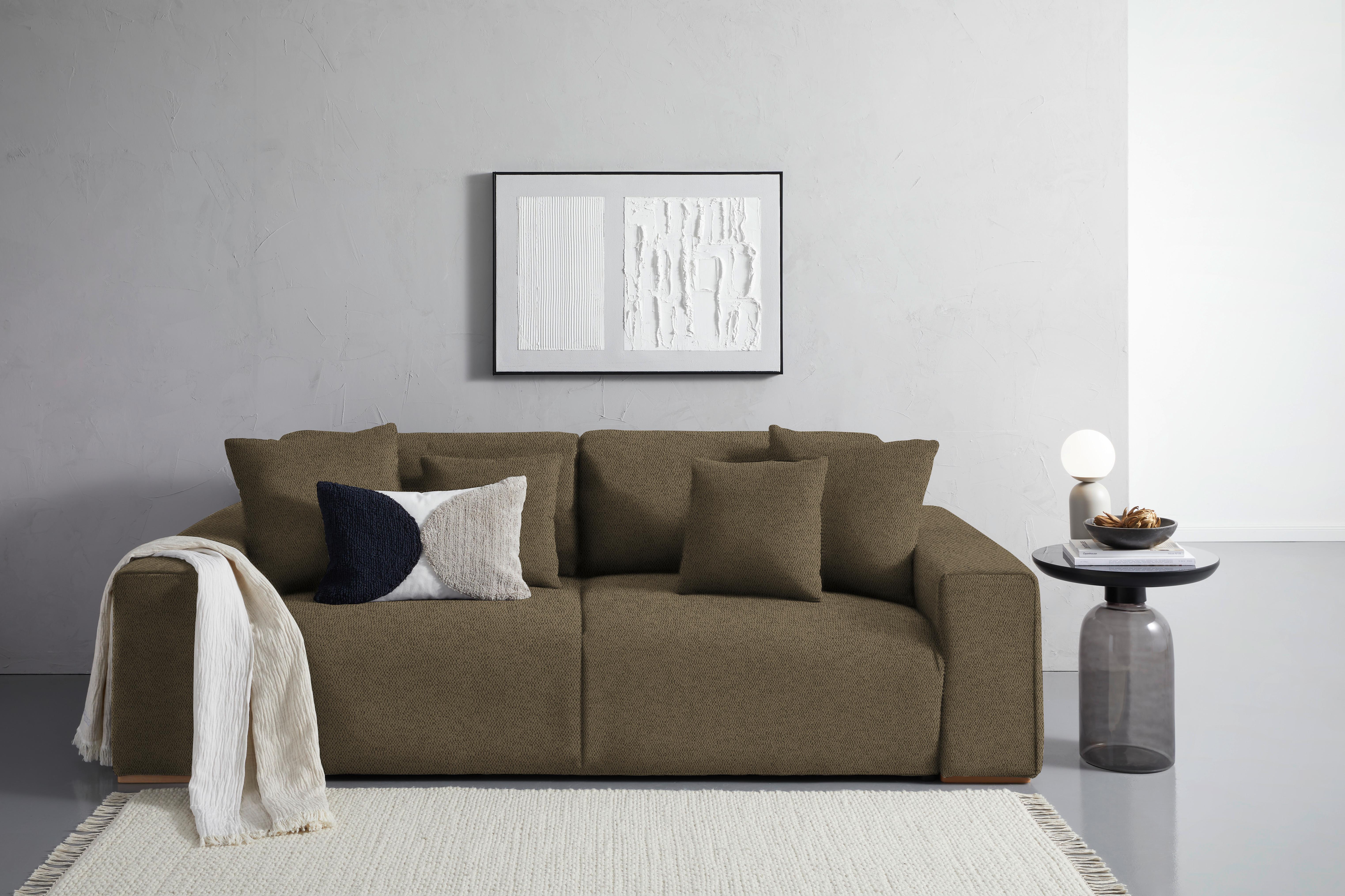 Schlafsofa Vouge Grün Bettkasten, B: 255 Cm - Buchefarben/Schwarz, KONVENTIONELL, Textil (255/86/123cm) - Livetastic