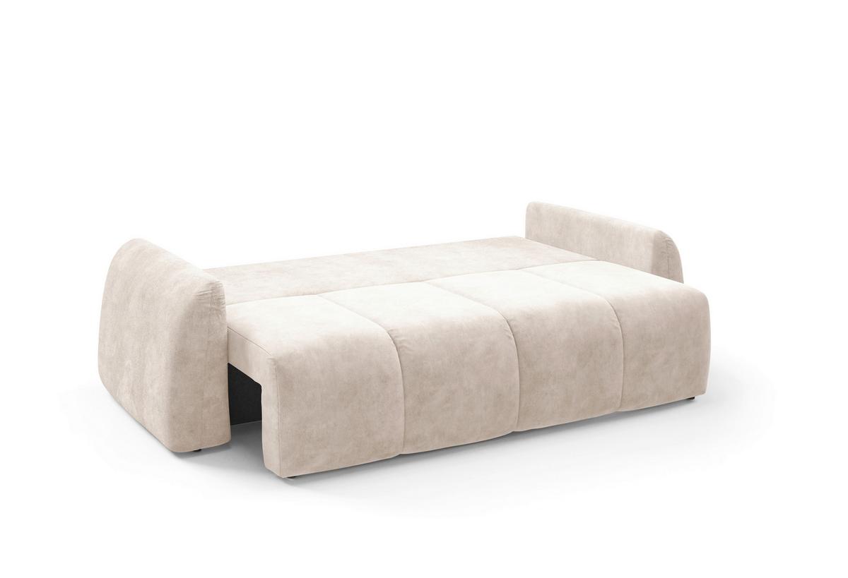 Schlafsofa Geronimo Beige B: 252cm - Beige/Schwarz, Design, Textil (252/93/167cm) - Livetastic