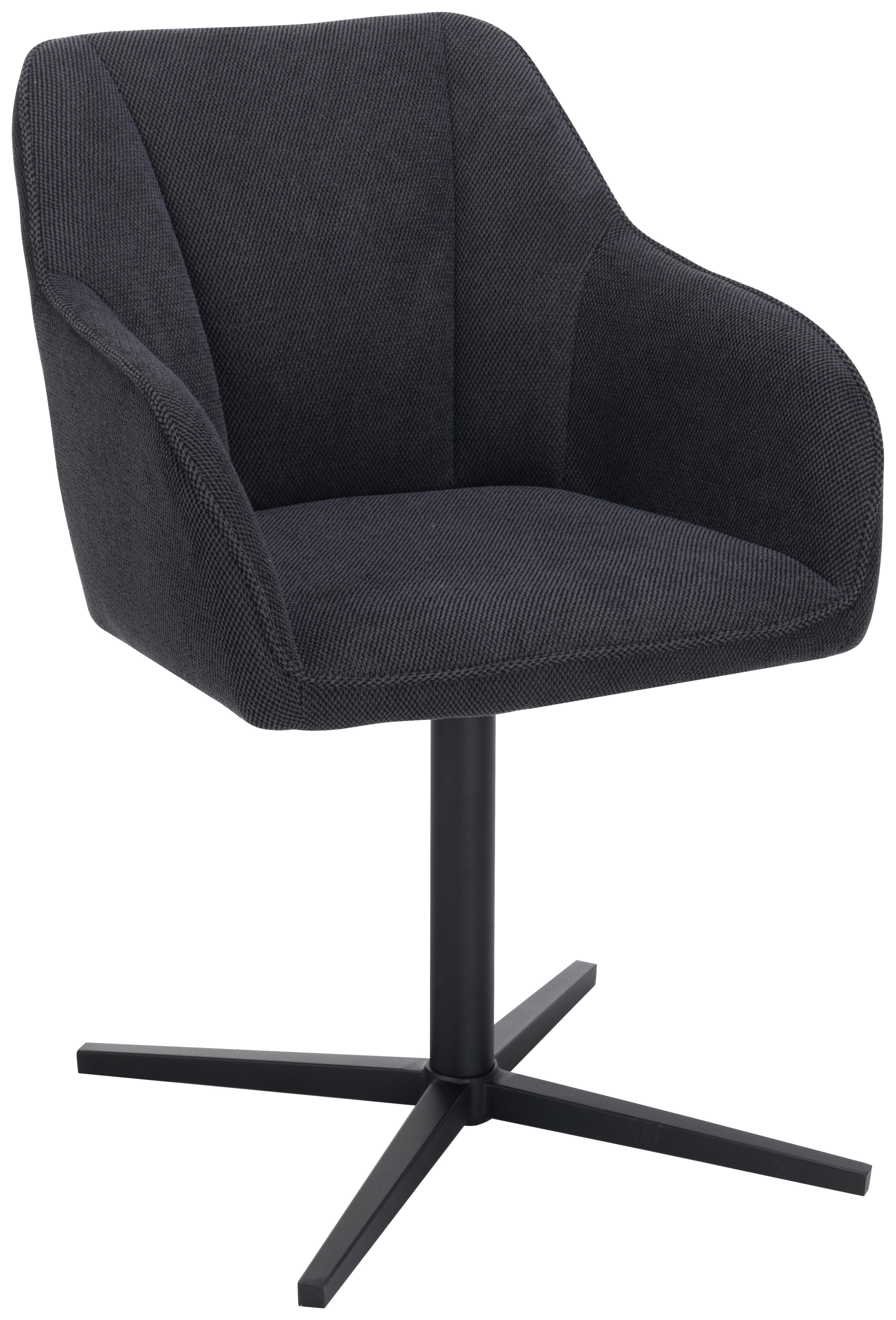 Vierfußstuhl Rosina Anthrazit Drehbar - Schwarz, MODERN, Holz/Textil (56/84/60cm)