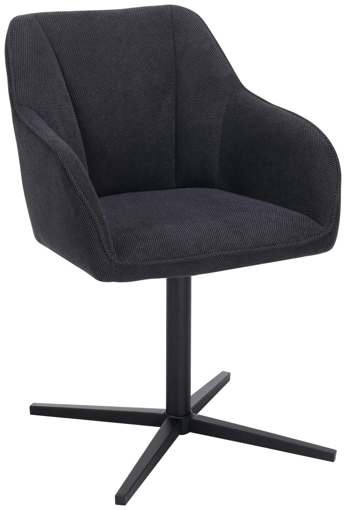 Négylábú Szék Rosina - fekete, Modern, textil/fa (56/84/60cm)