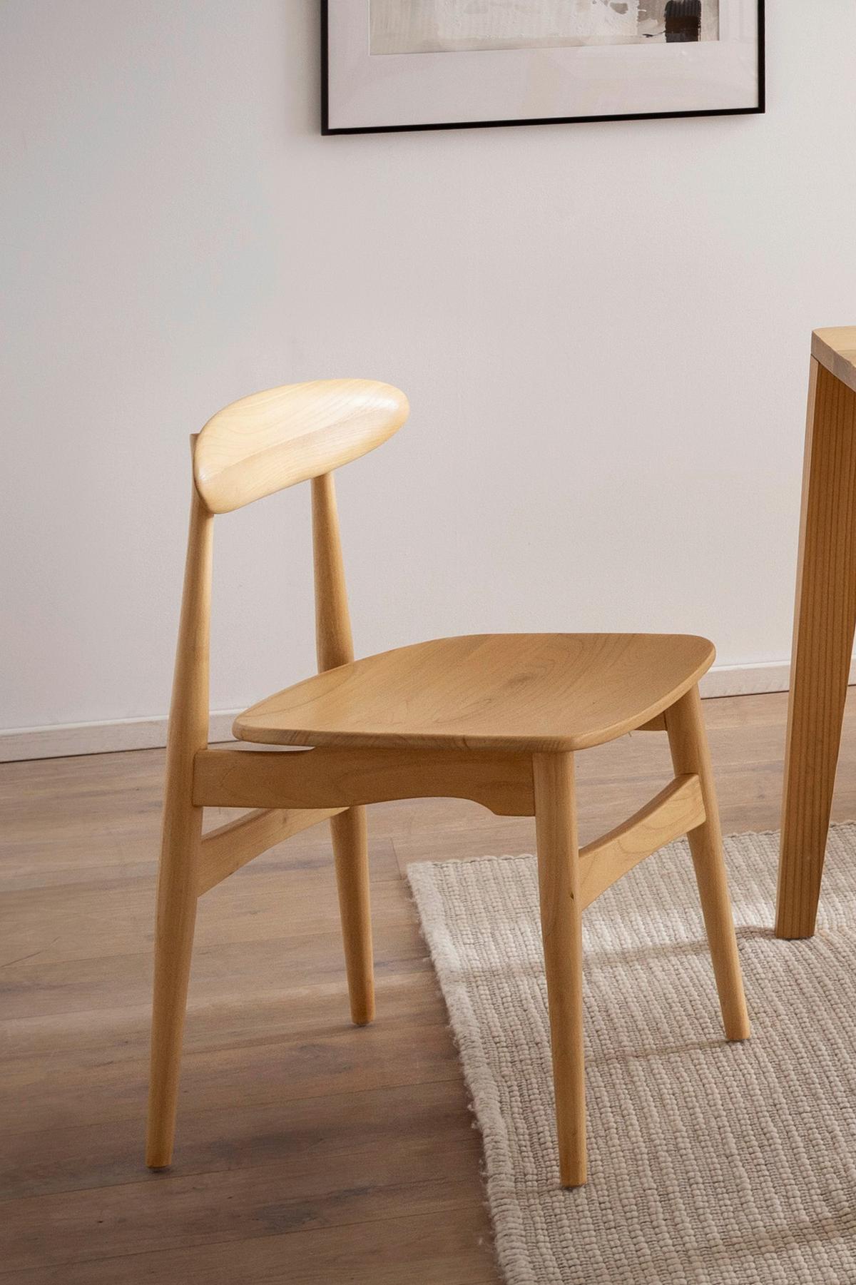 Stuhl Scandi Holz Naturfarben, B: 53 Cm - Naturfarben, ROMANTIK / LANDHAUS, Holz (53/80/45cm)