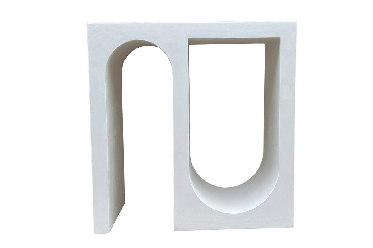 KONSOLENTISCH Weiß B: 78cm - Weiß, Design, Holzwerkstoff/Stein (78/80/33cm) - MID.YOU