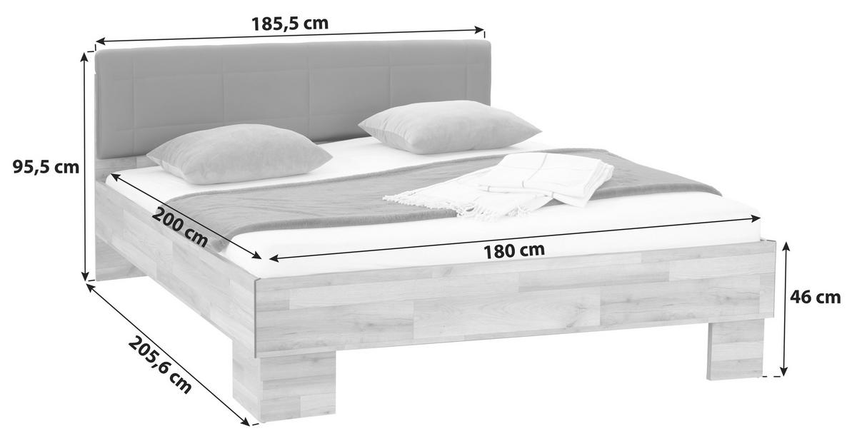 Futonbett 180x200 cm James Eiche Dekor/Graphit - Eichefarben/Graphitfarben, KONVENTIONELL, Holzwerkstoff/Textil (180/200cm) - James Wood