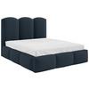Polsterbett Bero Boucle Blau, Lf: 180x200 Cm - Blau/Buchefarben, Trend, Holz/Textil (180/200cm)