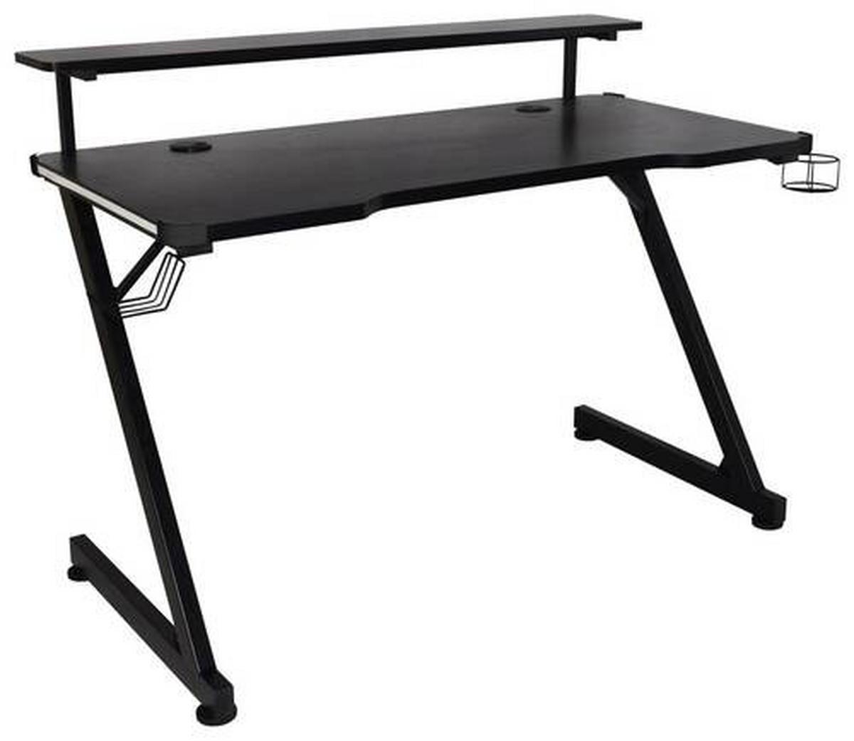 Gamingtisch Black - Schwarz, MODERN, Holzwerkstoff/Metall (120/75/64cm)