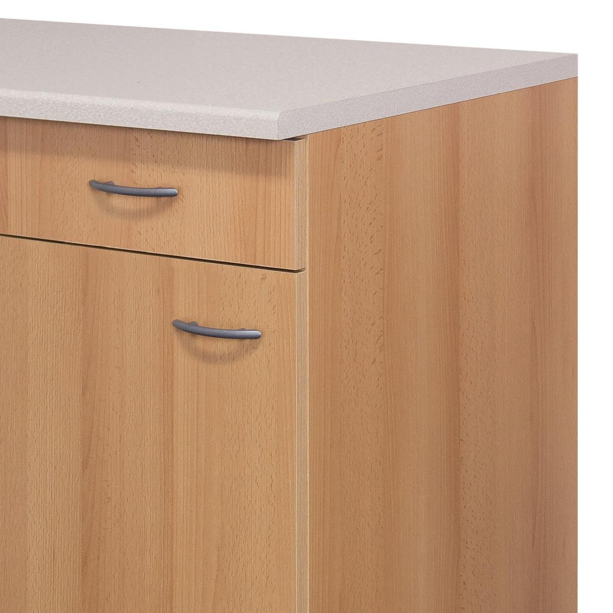 Eckunterschrank Nano 110 cm Buche Dekor 1 Lade 1 Tür - Beige/Buchefarben, MODERN, Holzwerkstoff (110/85/57cm) - FlexWell
