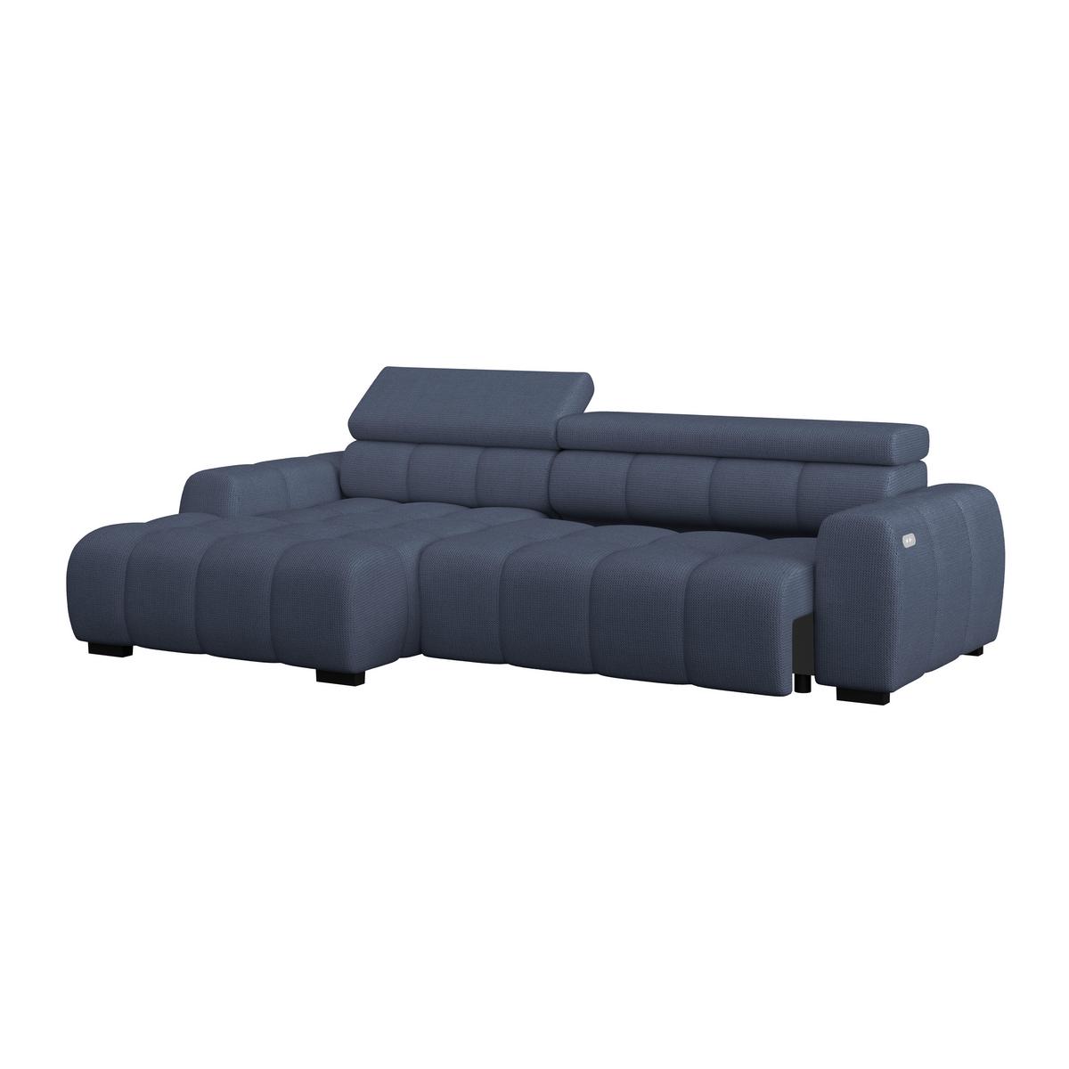 Ecksofa Fargo S Blau, B: 168cm - Blau/Schwarz, Trend, Textil (168/285cm)