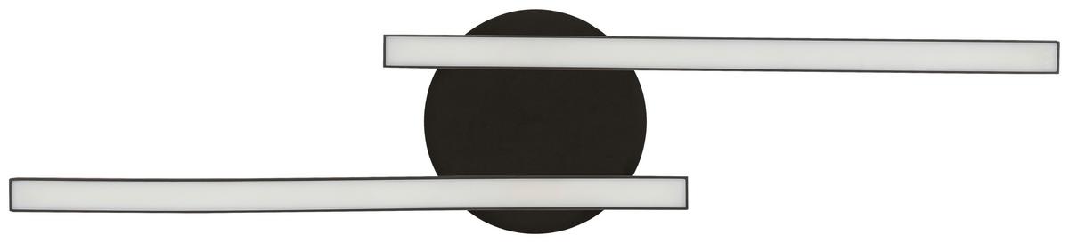 LED-Deckenleuchte Iryna L: 55 cm - Schwarz, Design, Kunststoff/Metall (55/12/6,5cm) - Luca Bessoni