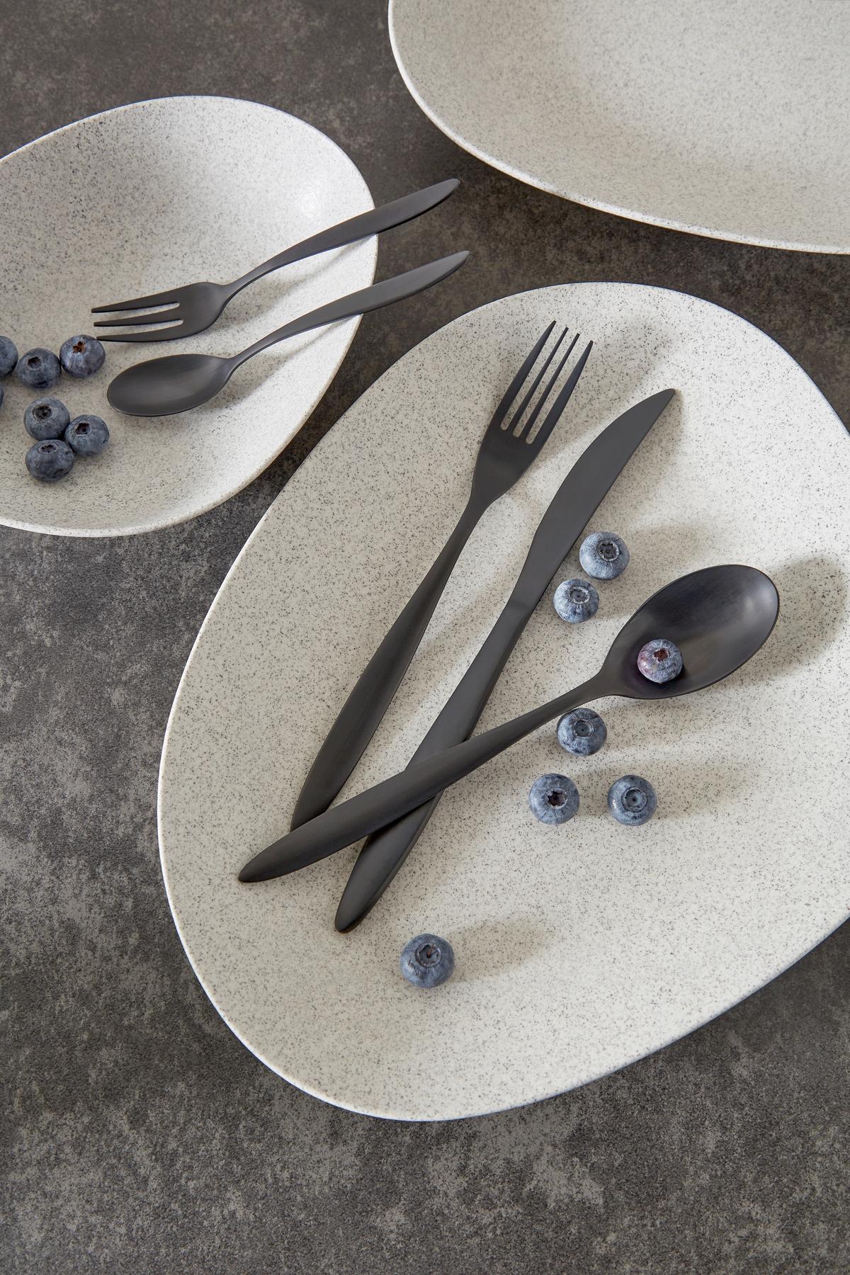 Besteckset 20-Teilig Nirmala für 4 Personen - Schwarz, MODERN, Metall - Luca Bessoni