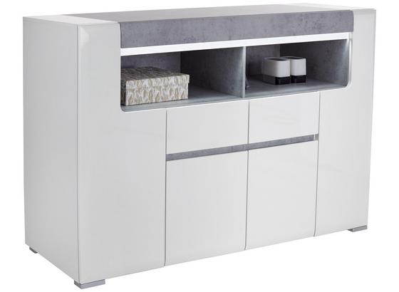 Highboard Toronto B:190cm Alpinweiß/betonoptik Hell - Weiß/Grau, MODERN, Holzwerkstoff (190/106,9/42,2cm) - Ombra Highboard Toronto B:190cm Alpinweiß/betonoptik Hell - Weiß/Grau, MODERN, Holzwerkstoff (190/106,9/42,2cm) - Ombra