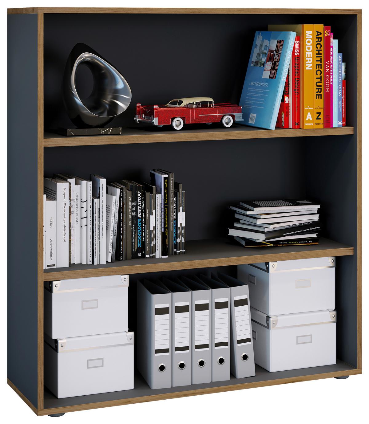REGÁL NA ŠANÓNY SALIA B100 - čierna/dub medový, Design, kompozitné drevo/plast (100/110/33cm) - P & B