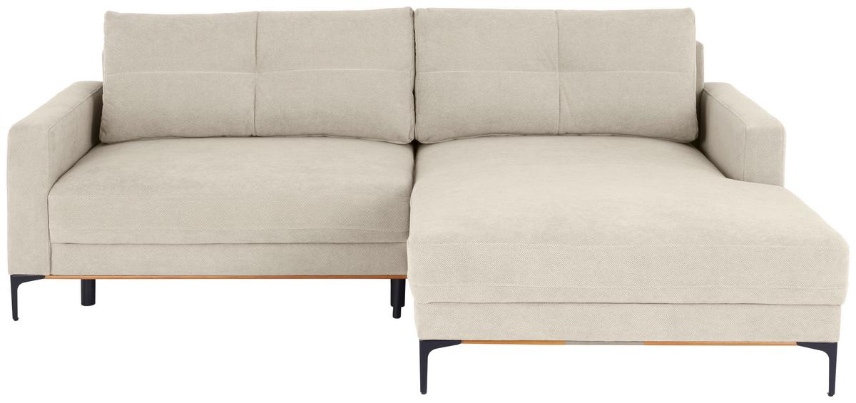 Rohová sedačka BERGAMO, pravá, piesková - čierna/Sahara, Modern, kov/textil (238/162cm) - Ondega