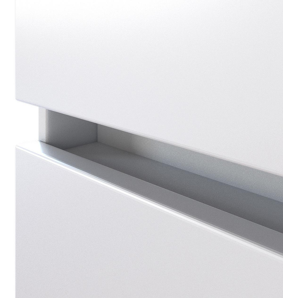 Hochschrank Mit Türdämpfung Pienza 40cm Weiß Dekor - Silberfarben/Weiß, Basics, Holzwerkstoff (40/185/35cm) - Held