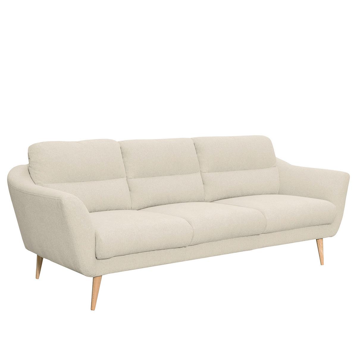 3-sitzer-sofa Tromso Creme B: 209 Cm - Buchefarben/Creme, Design, Textil (209/87/88cm) - Livetastic