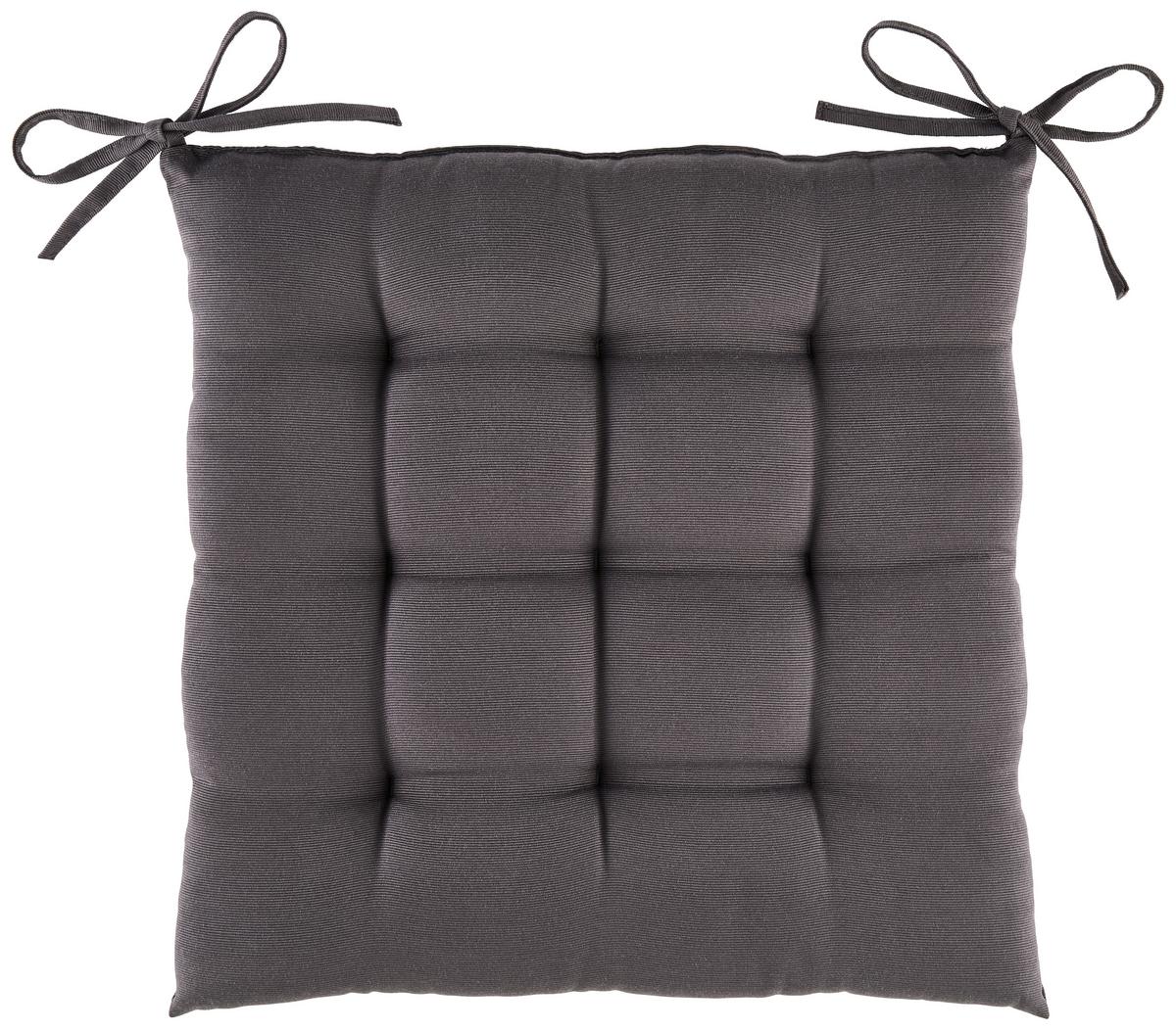 Sitzkissen Jolanda Anthrazit 40x40 cm Textil - Anthrazit, MODERN, Textil (40/40/5cm) - Luca Bessoni