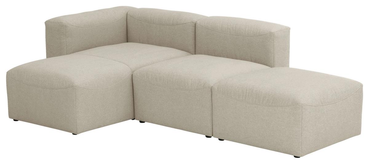 Ecksofa Lena Creme Flachgewebe - Creme, Design, Textil (160/250cm) - Max Winzer