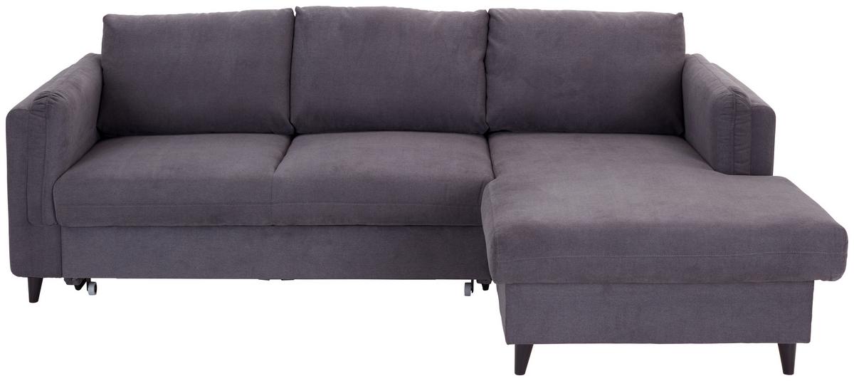 Ecksofa mit Schlaffunktion und Bettkasten Rokem Anthrazit - Taupe/Anthrazit, MODERN, Textil (232/149cm) - Ondega