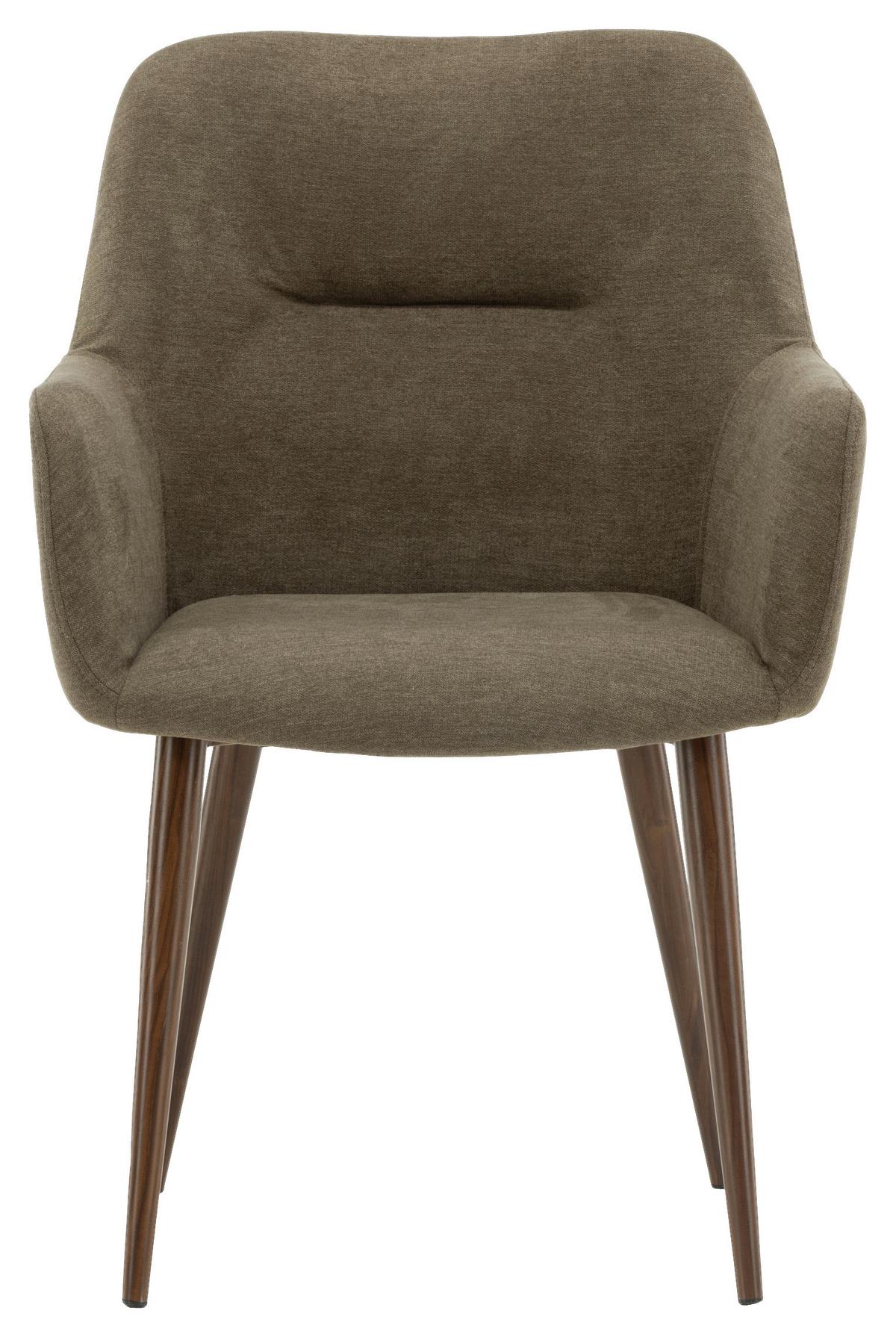 Stuhl-Set Tomorrow - Dunkelgrau/Braun, Design, Textil/Metall (60/90/62cm) - Livetastic