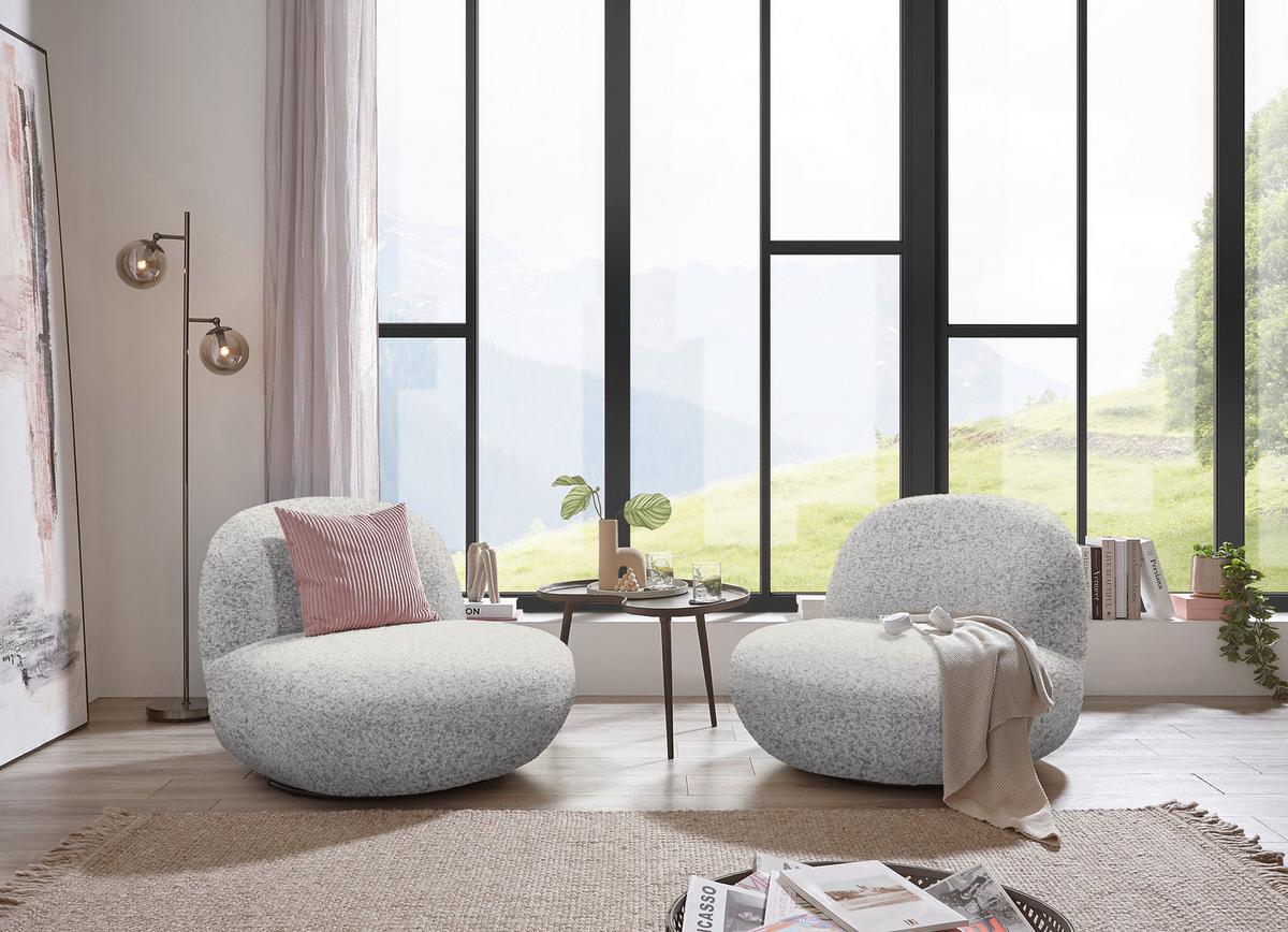 Sessel Chris Hellgrau B: 85 Cm - Hellgrau/Schwarz, MODERN, Textil (85/70/99cm) - MID.YOU