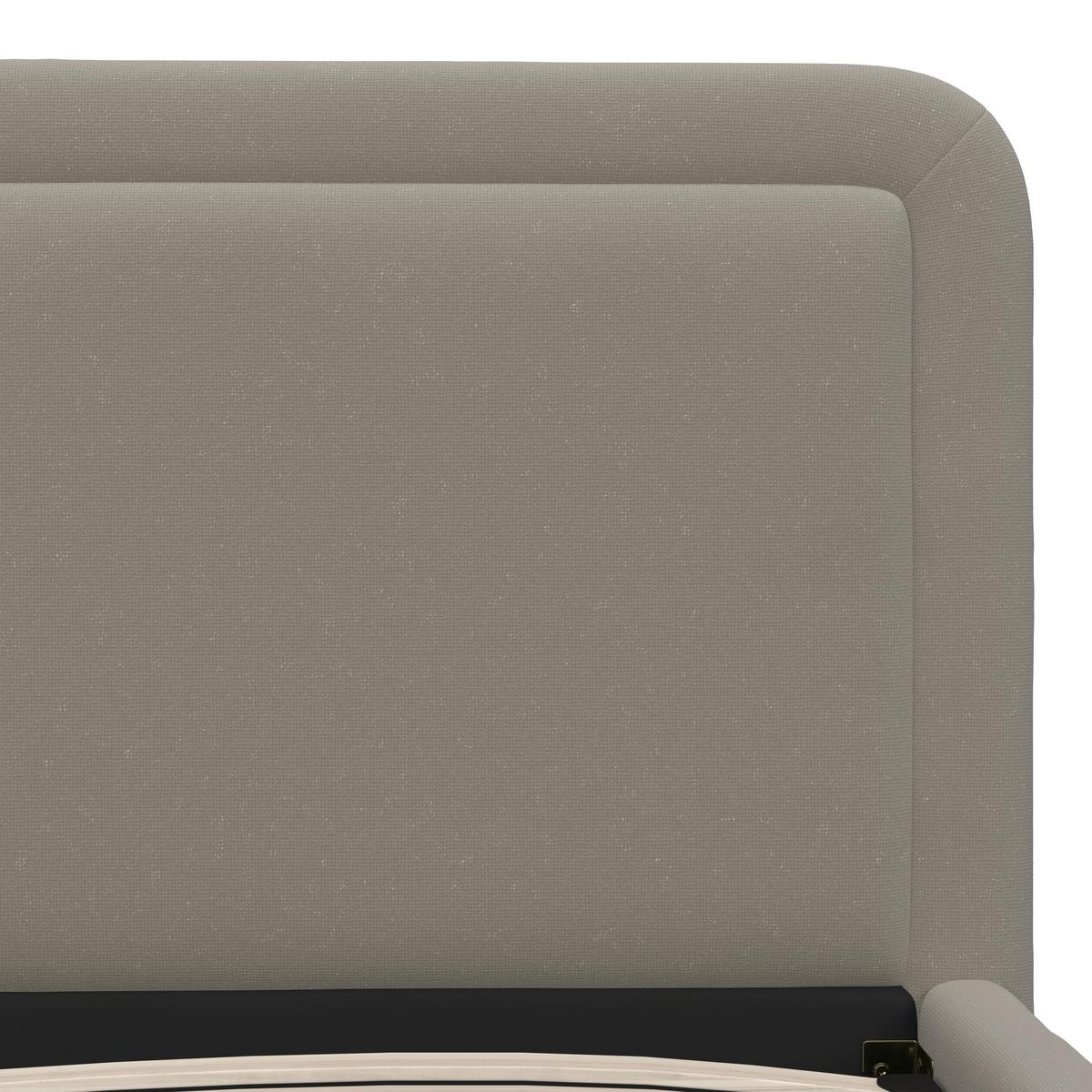 Čalouněná postel XIRELIA 160x200 cm, šedohnědá - barvy dubu/přírodní barvy, Moderní, kov/dřevo (160/200cm) - Bessagi Home