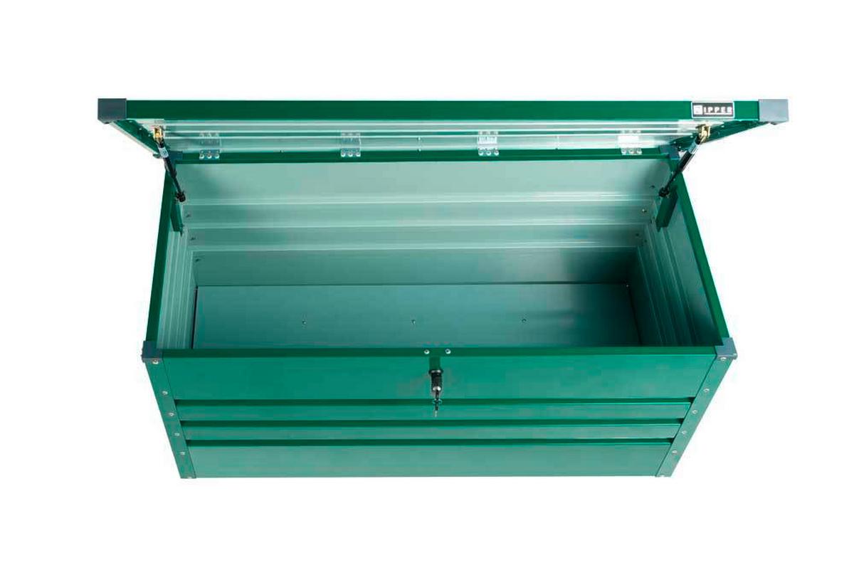 Futterbehälter 132x61x62, Abschließbar, Grün - Grün, Basics, Metall (132/61/62cm) - Zipper