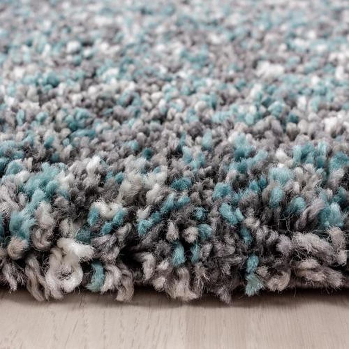 Hochflor Teppich Blau Enjoy 160x230 cm - Blau/Pastellblau, KONVENTIONELL, Textil (160/230cm)