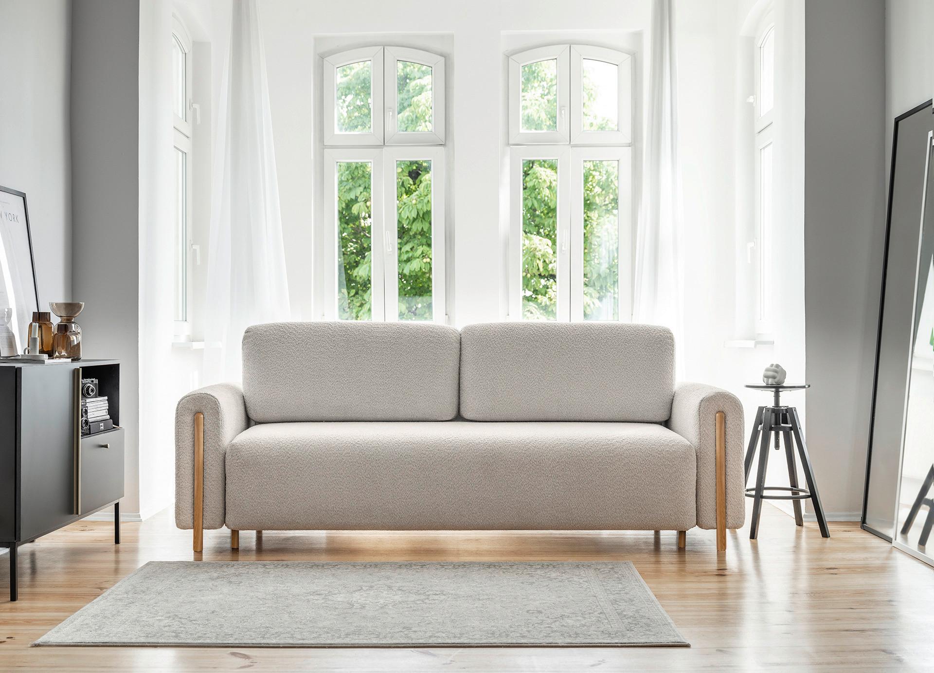 Schlafsofa Arcadova Beige B: 244cm - Eichefarben/Beige, Design, Textil (244/97/97cm) - MID.YOU