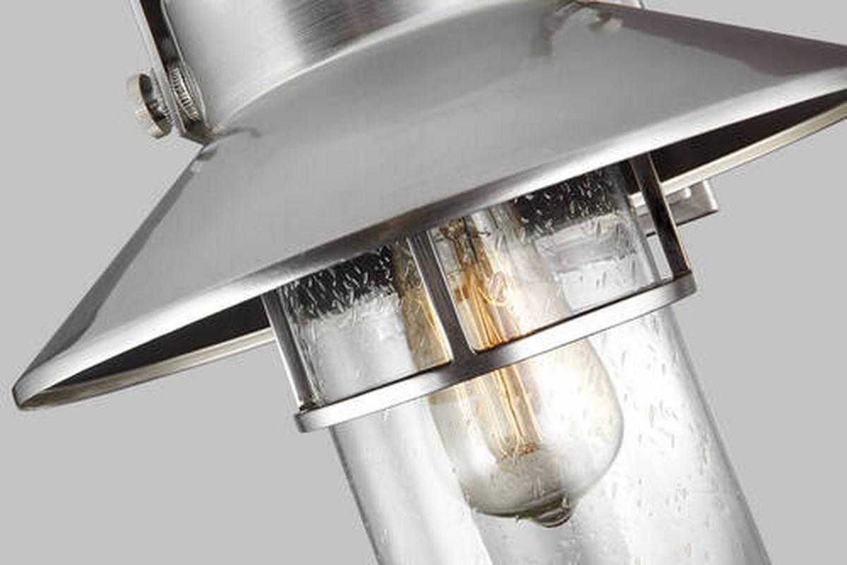 Außenwandleuchte Fe-Boynton2-M - Edelstahlfarben/Grau, KONVENTIONELL, Glas/Kunststoff (26.7/32.8/31.1cm) - Elstead Lighting