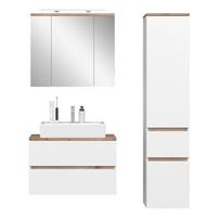 Badezimmer Marbella Weiß, Artisan Dekor 3-Teilig - Weiß/Eiche Artisan, MODERN, Holzwerkstoff (120/182/47cm)