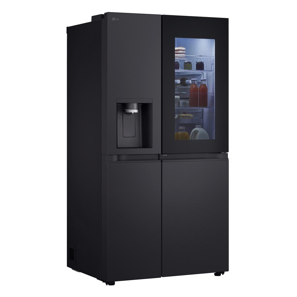Kühl-Gefrier-Kombination LG Gsxe90evdd - Schwarz, Basics, Glas/Kunststoff (91.3/179/73.5cm)