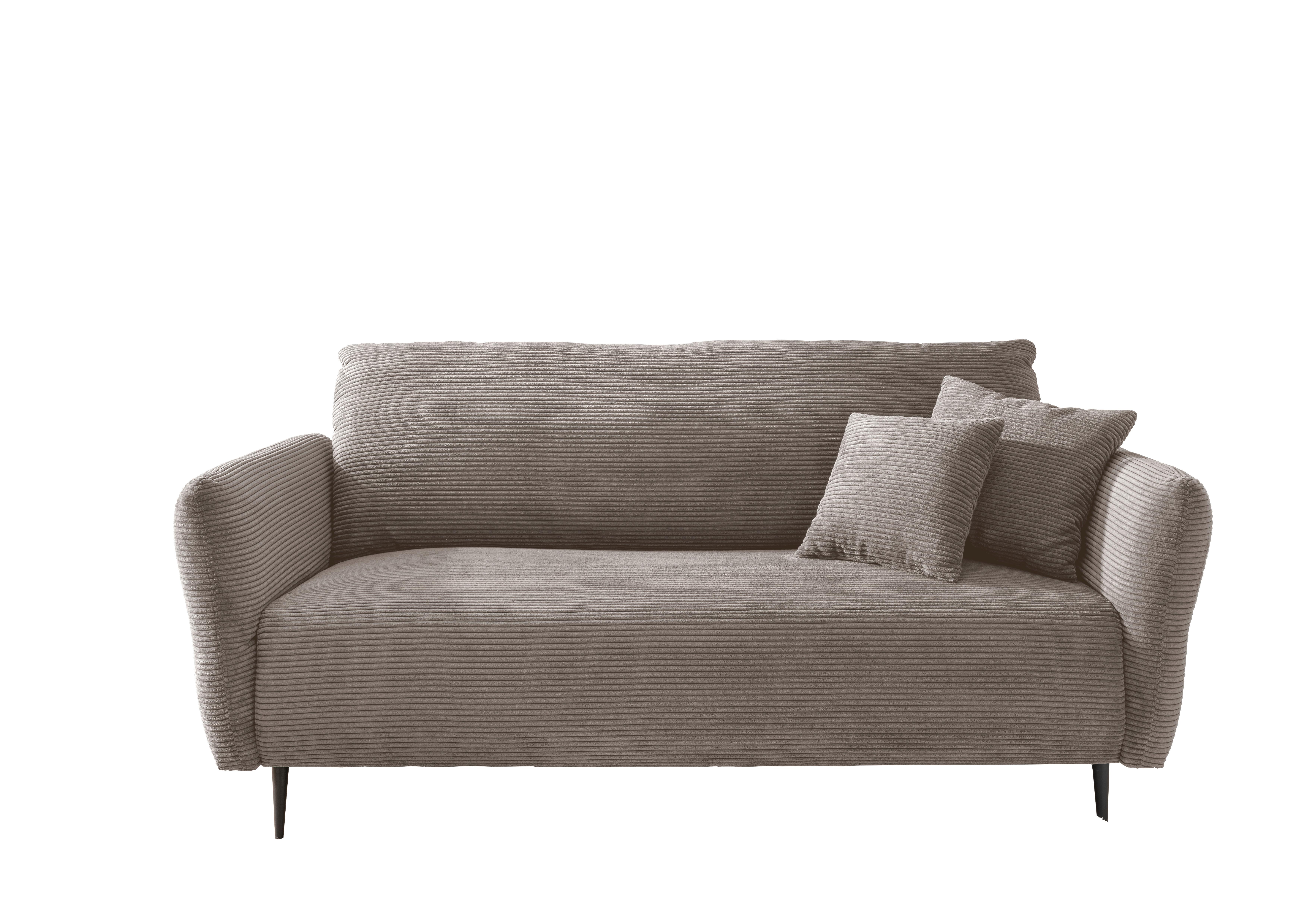3-Sitzer-Sofa Vanilla Graubraun - Graubraun/Schwarz, Design, Textil (201/97/102cm) - Livetastic