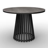 Jídelní stůl Pela, P: 110 cm - šedá/černá, Moderní, kov/kompozitní dřevo (110/110/75cm) - Bessagi Home
