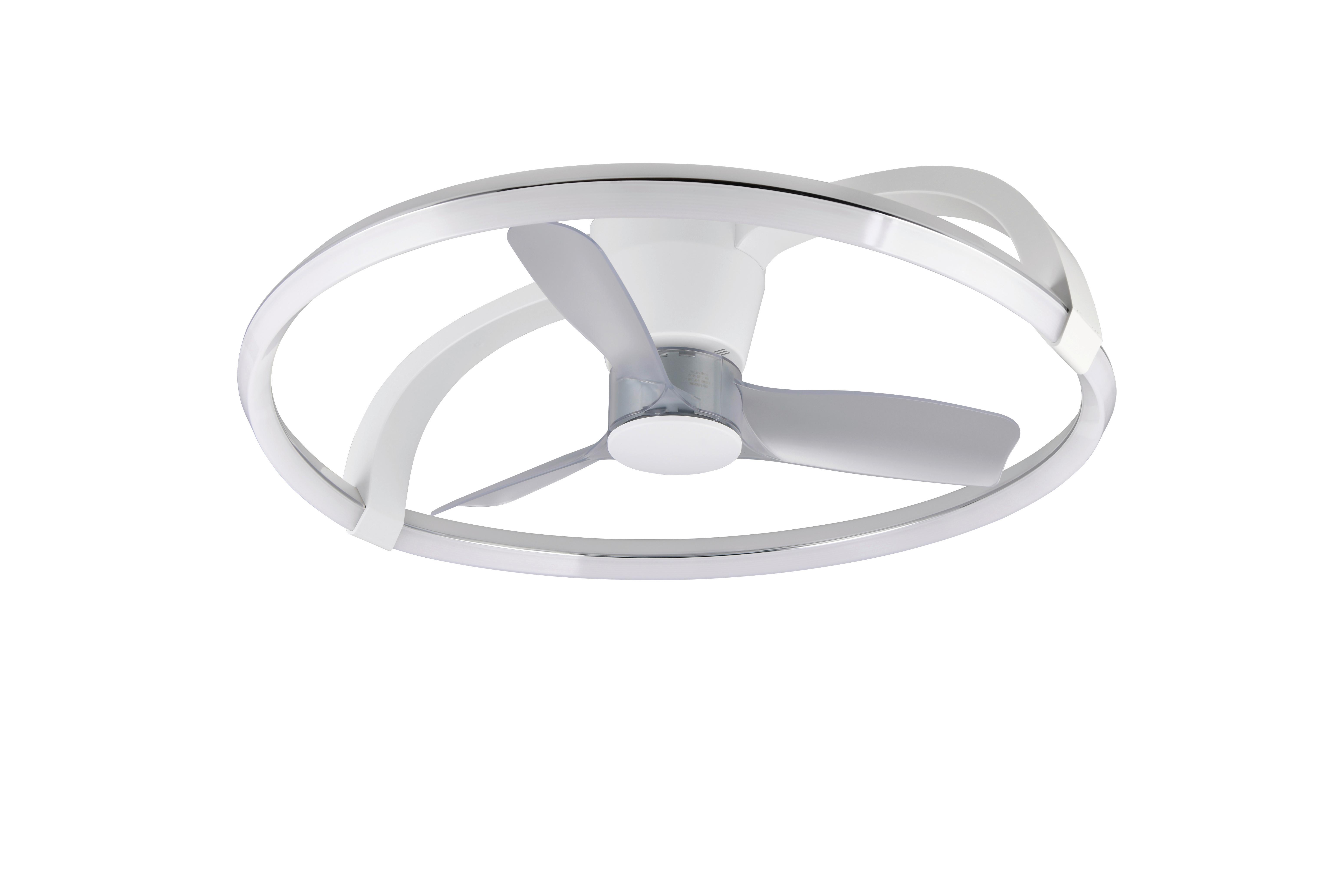 Deckenventilator Stockholm Weiß D: 73,5 cm - Weiß, Design, Kunststoff (73,5/23cm)