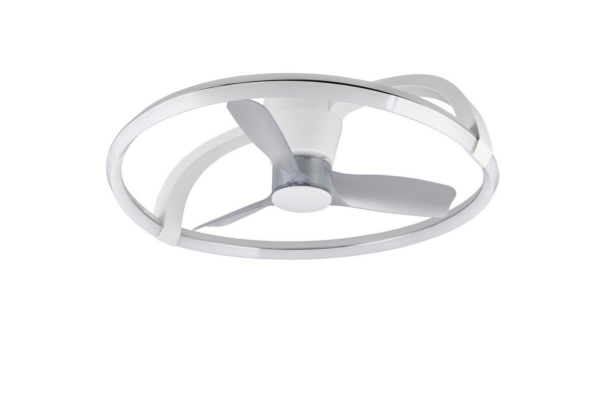 Deckenventilator Stockholm Weiß D: 73,5 cm - Weiß, Design, Kunststoff (73,5/23cm)