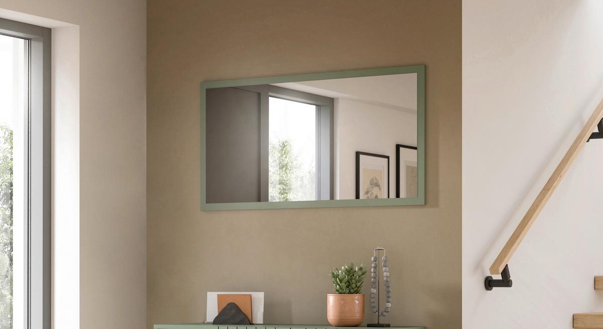Spiegel Station Graugrün B: 106cm - Graugrün, Design, Glas/Holzwerkstoff (106/55/2cm) - MID.YOU