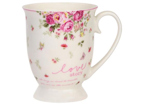 Kaffeebecher Mirablella ca. 380ml - Rosa/Weiß, ROMANTIK / LANDHAUS, Keramik (9,8/6,6cm) - James Wood Kaffeebecher Mirablella ca. 380ml - Rosa/Weiß, ROMANTIK / LANDHAUS, Keramik (9,8/6,6cm) - James Wood