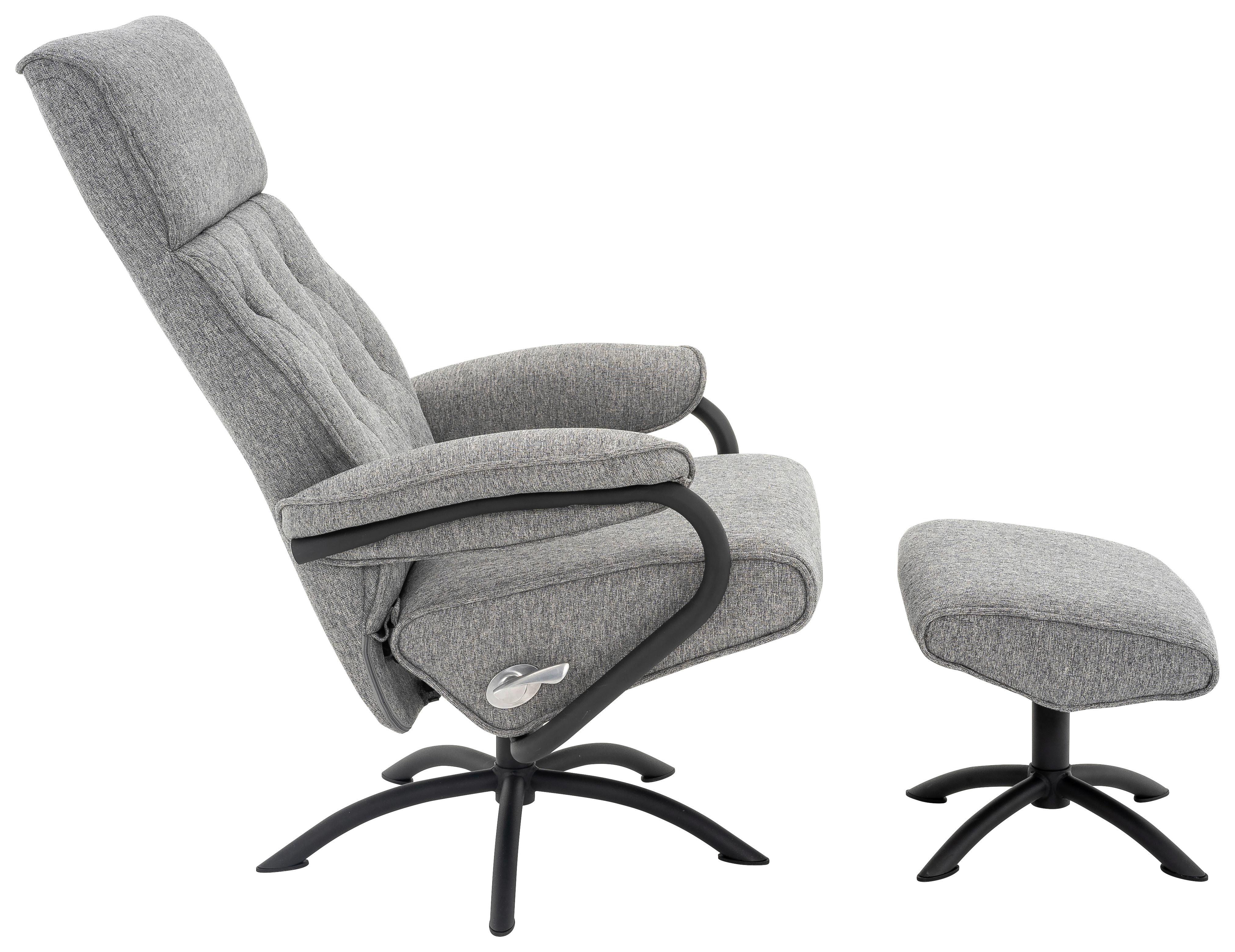 Relaxsesselset Tina - Schwarz/Grau, MODERN, Textil (77,5/107/85cm) - MID.YOU