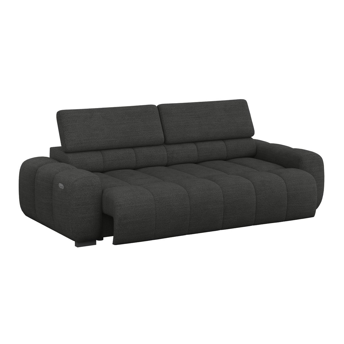 Bigsofa Bull Webstoff schwarz, B: 248 cm - Schwarz, Design, Textil (248/77-97/108cm) - Luca Bessoni