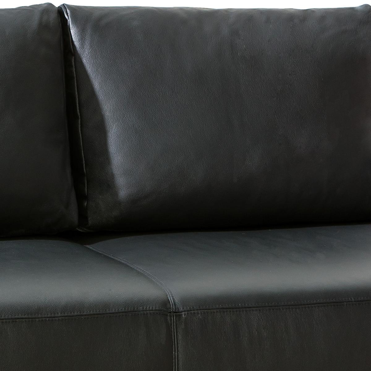 2-sitzer-sofa Mit Schlaffunkt. + Bk. Nikita Schwarz Leder - Chromfarben/Schwarz, KONVENTIONELL, Leder (195/85/90cm) - Livetastic