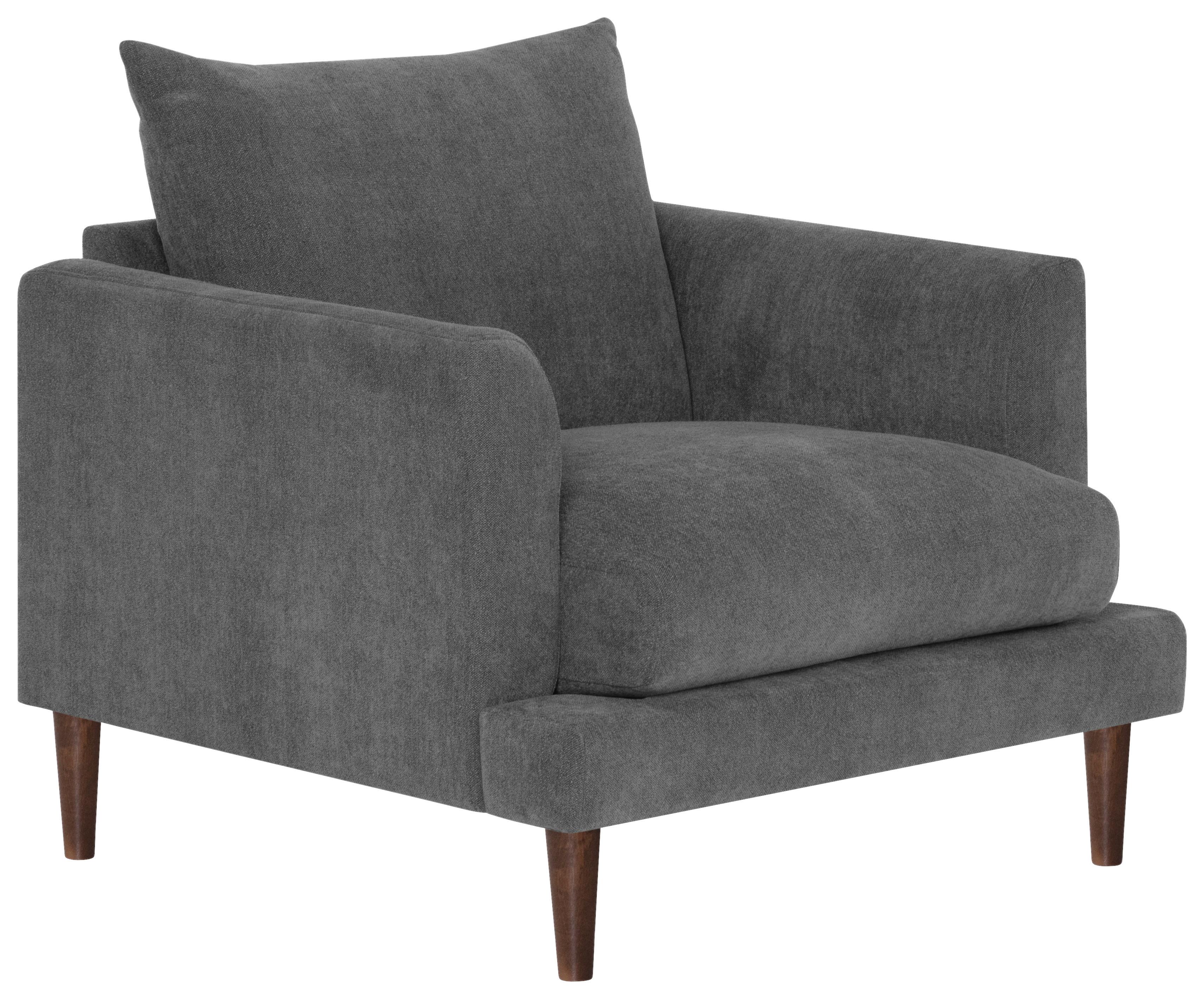 Einsitzer Sofia Royal B: 96 Cm Grau - Dunkelbraun/Grau, KONVENTIONELL, Textil (96/82/97cm) - MID.YOU