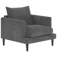 Einsitzer Sofia Royal B: 96 cm Grau - Dunkelbraun/Grau, KONVENTIONELL, Textil (96/82/97cm) - MID.YOU