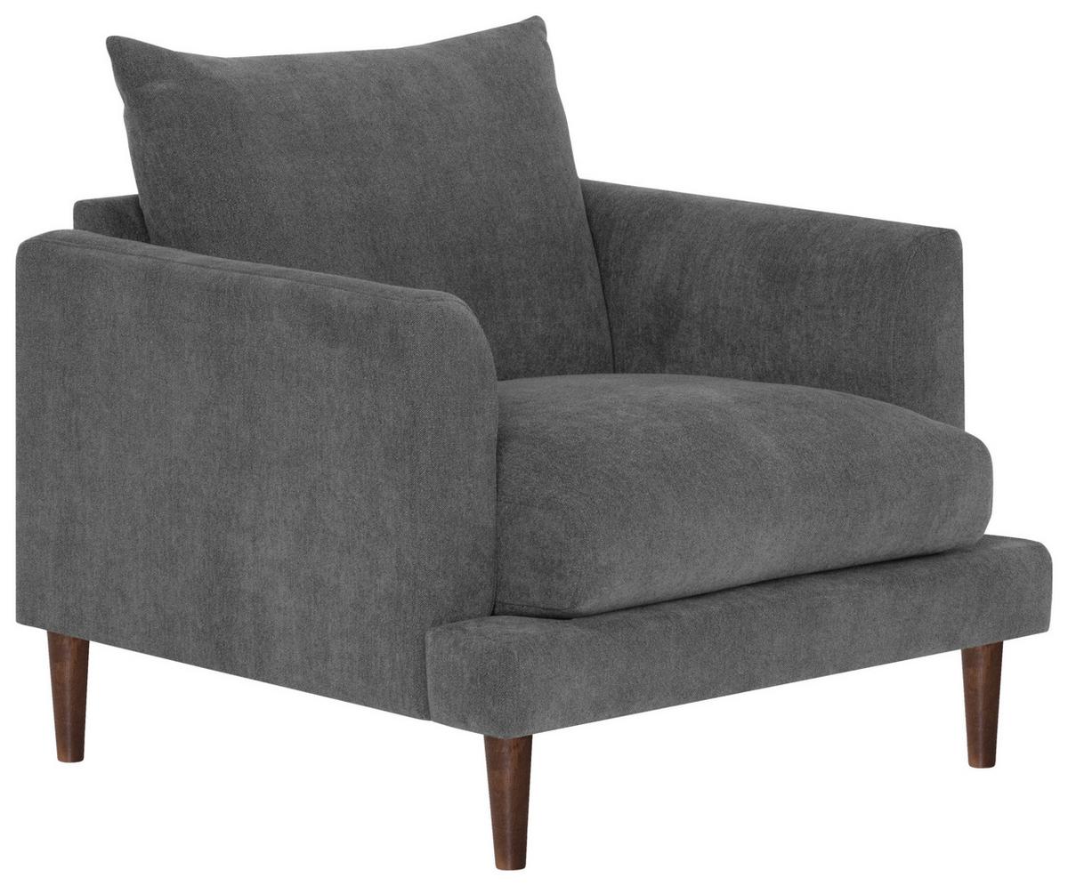 Einsitzer Sofia Royal B: 96 cm Grau - Dunkelbraun/Grau, KONVENTIONELL, Textil (96/82/97cm) - MID.YOU