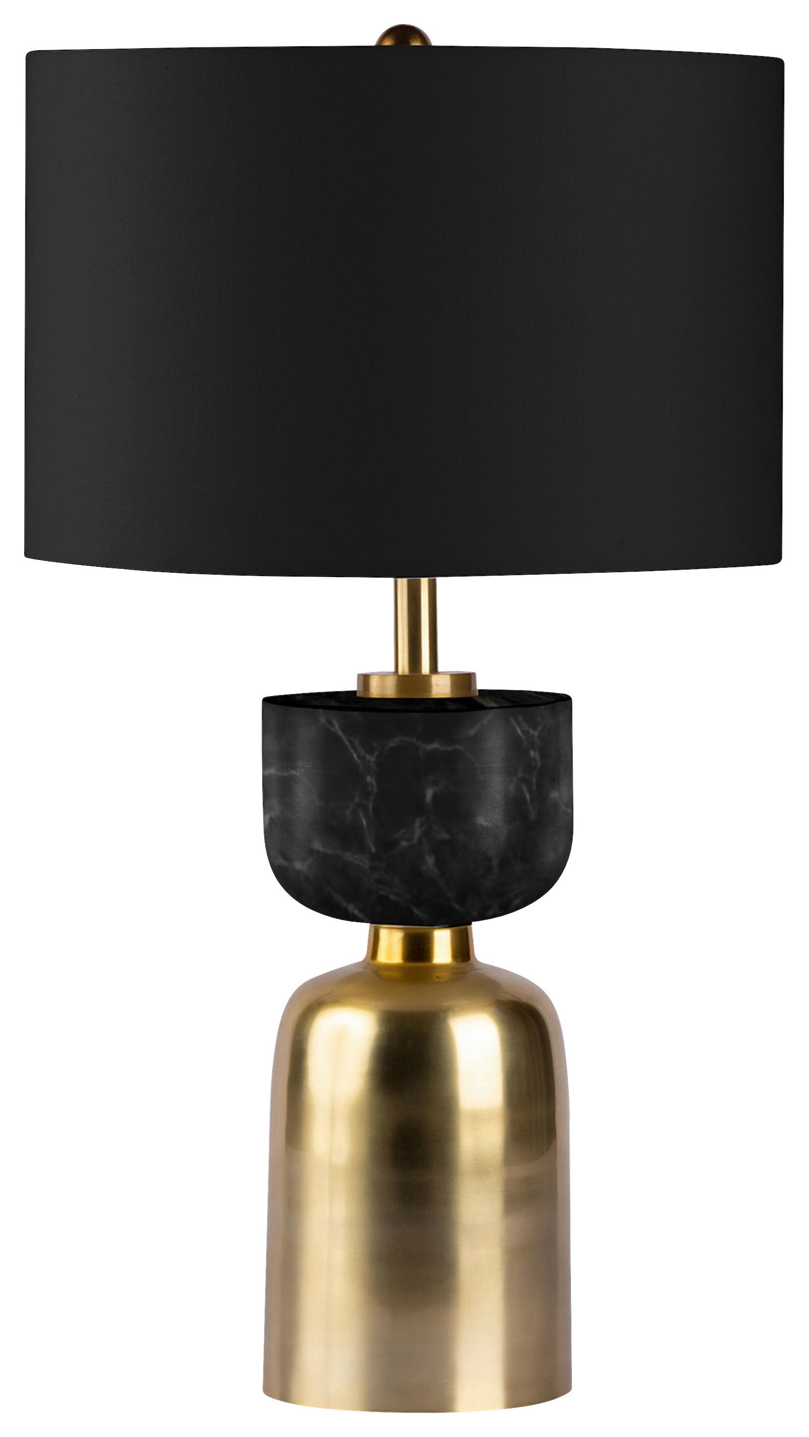 Tischleuchte Ceres 100 Schwarz/goldfarben B: 31 Cm - Goldfarben/Schwarz, Basics, Textil/Stein (31/31/54cm) - Kayoom