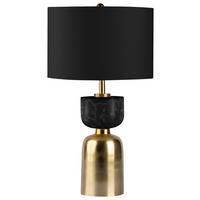 Tischleuchte Ceres 100 Schwarz/goldfarben B: 31 Cm - Goldfarben/Schwarz, Basics, Textil/Stein (31/31/54cm) - Kayoom
