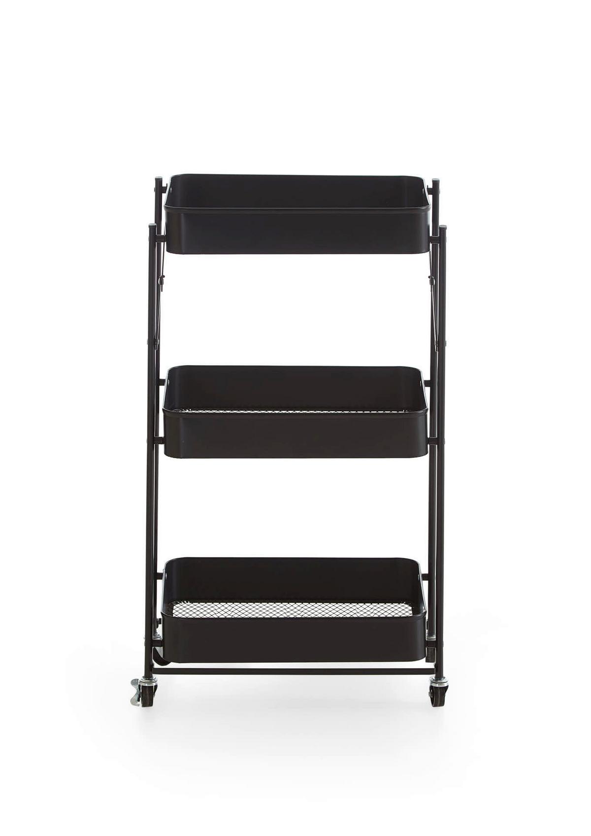 Einkaufstrolley Schwarz B: 44cm - Schwarz, Design, Metall (44/78/31cm) - MID.YOU